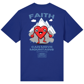 Faith can move mountains heart Oversized Shirt BackPrint