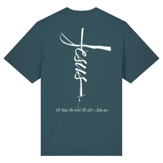 Jesus cross front and back print oversized shirt