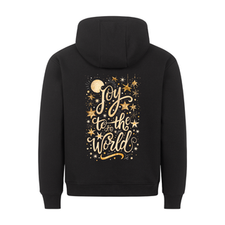 Joy to the World gold Christmas Hoodie BackPrint