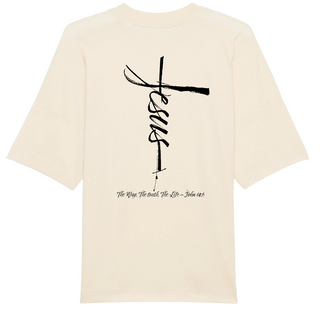 Jesus cross front and back print oversized shirt