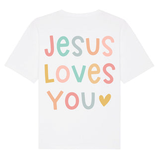 Jesus loves you pastell Oversized Shirt BackPrint Summer SALE