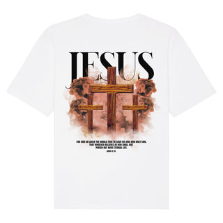 Jesus streetwear oversized shirt met backprint lenteuitverkoop