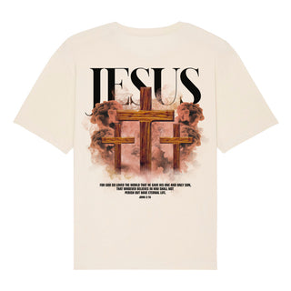 Jesus streetwear oversized shirt met backprint lenteuitverkoop