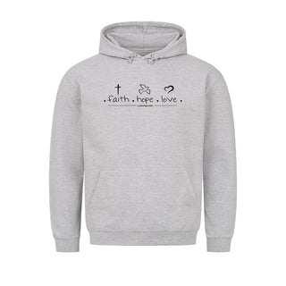 Geloof hoop liefde hoodie voorjaarsuitverkoop