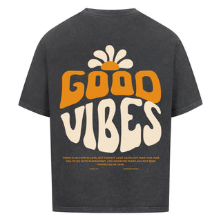 Good Vibes Washed Oversized Shirt BackPrint Summer SALE