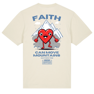 Faith can move mountains heart Oversized Shirt BackPrint