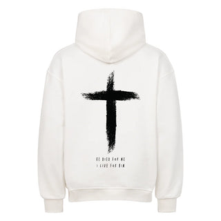 Hij stierf oversized hoodie backprint voorjaarsuitverkoop