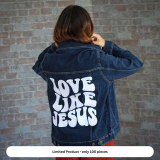 Love like Jesus denim jacket (puffer stick) summer deal