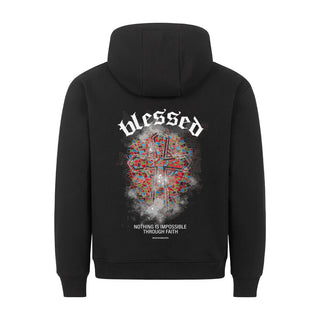 Blessed Cross Mosaic Hoodie BackPrint