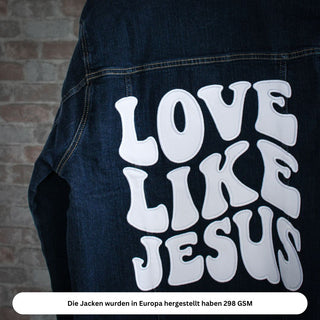 Love like Jesus denim jacket (puffer stick) summer deal