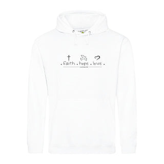 Geloof hoop liefde hoodie voorjaarsuitverkoop