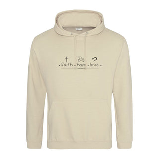 Geloof hoop liefde hoodie voorjaarsuitverkoop