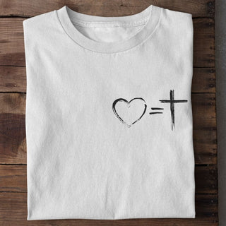 Liefde = Cross T-Shirt Kerstuitverkoop