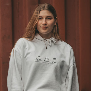 Geloof hoop liefde hoodie voorjaarsuitverkoop