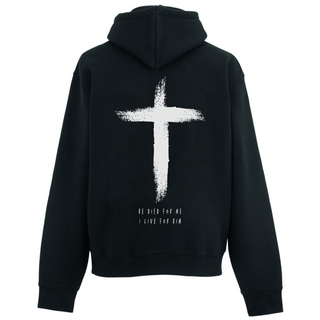 Hij stierf oversized hoodie backprint voorjaarsuitverkoop