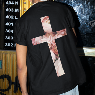 Rose Cross Oversized Shirt BackPrint